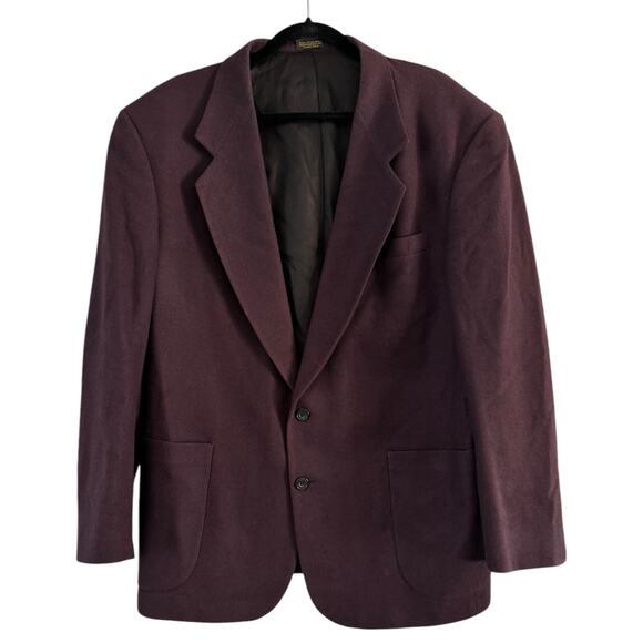 Oscar de la Renta Studio Mens Wool Blazer Purple Plum Vintage 90s Retro Sz 42 R - Picture 1 of 9